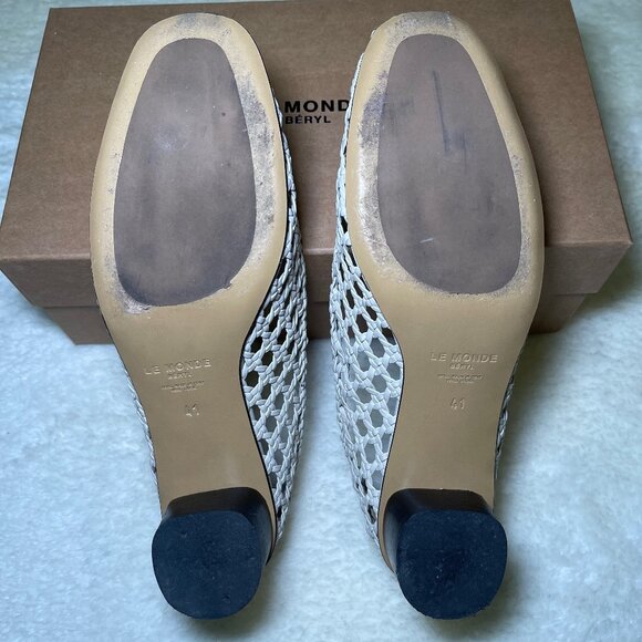 Le Monde Beryl Ballet Pump Woven Leather Ecru EU IT 41 US 11 - Picture 7 of 9